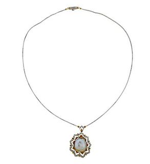 Buccellati 18K Gold Pearl Pendant Necklace