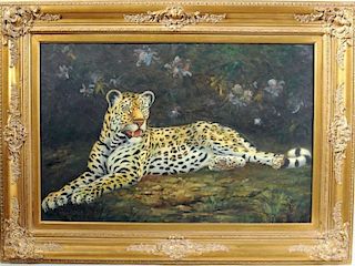 Large Framed "Leopard" O/C