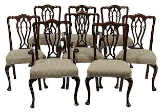 Set of Eight Chippendale Style