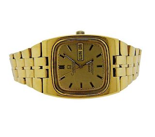 Omega Constellation Chronometer 18k Gold Day Date Watch