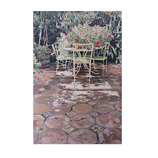 David Lloyd Glover. The enchanted patio. Firmada. Serigrafía a 60 tintas, 12 / 150. Sin enmarcar. 102 x 68 cm