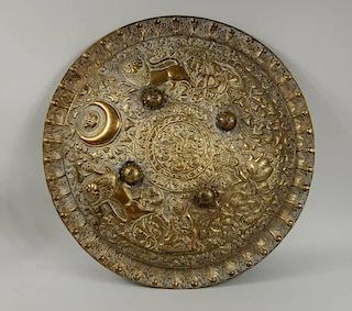 Indian Repousse Brass Shield