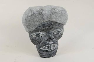 Large Inuit Carved Stone Portrait Carving