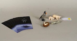 Four Inuit Carved Walrus Ivory Animals