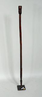 Carved Wood Cane, Chinese Motif