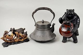 Asian Bronze Badger, Hardstone Goat Group, Teapot