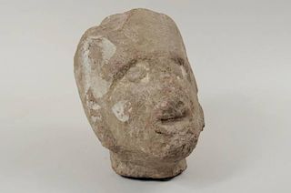Early Stone Carved Head, Possibly  Asian or S.A.