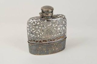 Gorham Sterling Silver Overlay Flask