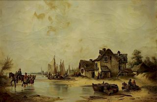 HERMANN, Ludwig. Oil on Canvas. Dutch Coastal