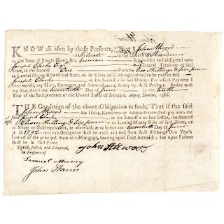 Colonial Currency, 1786 Rhode Island LAND BANK Related Mortgage Bond
