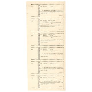 1806 Uncut Sheet of Six Superb Pennepack School Lottery Tickets