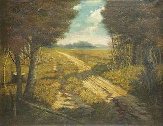 DEMONT, Adrien. Oil on Canvas. Pastoral Landscape