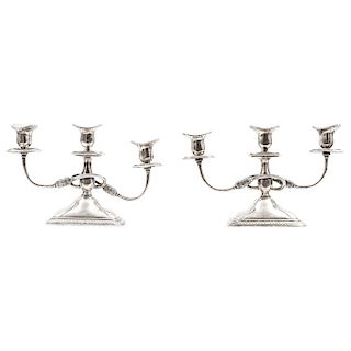 A PAIR OF STERLING SILVER CANDELABRA. MEXICO, 20TH CENTURY. 