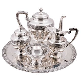 A STERLING SILVER TEA SET. MEXICO, 20TH CENTURY.