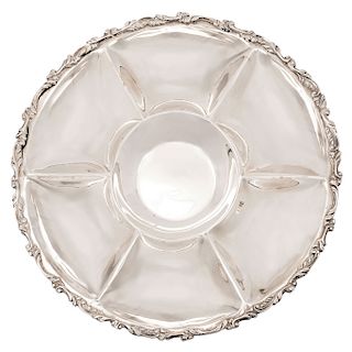 A STERLING SILVER TRAY WITH PARTITIONS. MEXICO, 20TH CENTURY. 