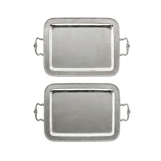 A PAIR OF STERLING SILVER TRAYS. MEXICO, 20TH CENTURY. 