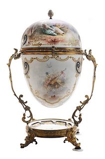 Hand-Painted and Gilt Porcelain Icer