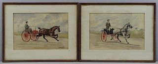 VOSS, Franklin Brooke. Pair of Horse Racing