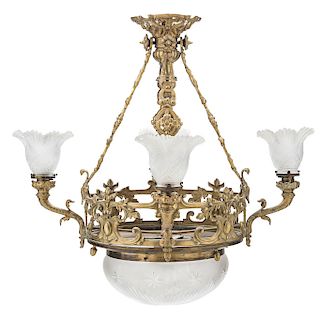 AN EMPIRE STYLE CEILING LAMP. FRANCE, 19TH CENTURY. 