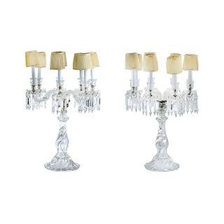 A PAIR OF BACCARAT CANDELABRA. FRANCE, 20TH CENTURY. Height: 74 cm each. Pieces: 2.