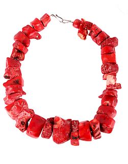 Navajo Large Raw Branch Coral Necklace 2548.5 ct.
