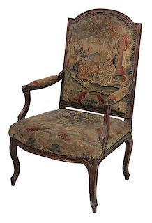 Louis XV Carved Walnut and Tapestry