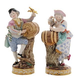 Pair Meissen Porcelain Figures