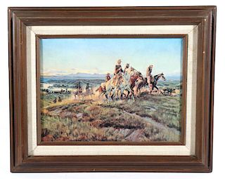 Charlie Russell Print Titled Men Of The Open Range