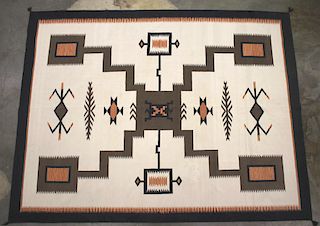 Large Navajo Old Crystal Pattern Style Wool Rug