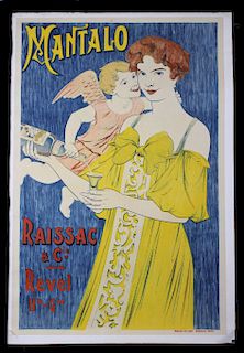 Antique French Mantalo Raissac Poster from 1885