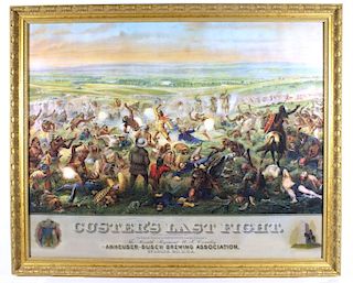 Anheuser- Busch Custer's Last Fight Lithograph