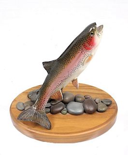 Hand Carved Trophy Trout Figurine by Eric Thorsen