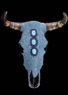 Turquoise Covered Steer Cow Skull