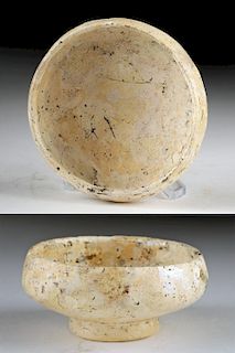 Rare Small Romano-Egyptian Glass Footed Dish