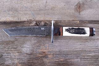M.T. Knives Bozeman Indian Chief & Damascus Tanto