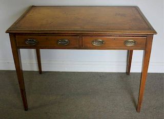 19th Cent Mahogany Leather Top 2 Drawer Desk.
