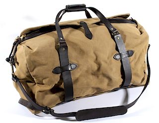 Filson Twill and Leather Duffle Bag