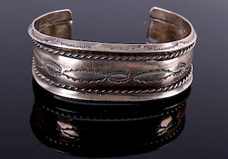 Navajo Old Pawn Sterling Silver Bracelet c. 1930-