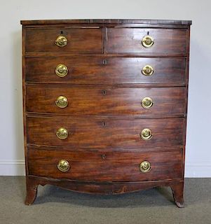 19th Century Mahogany Bowfront Chest of Drawers.
