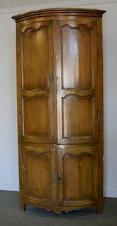 Antique Continental Bow Front Corner Cabinet.