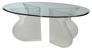 Lucite and Glass Dining Table