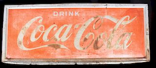 Early Drink Coca-Cola Advertising Sign 1930-1950's