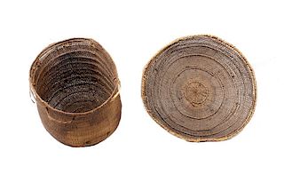 Pair of Yanowamo Indian Hand Woven Baskets
