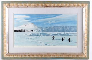 K. Shackleton (1923-2015) Framed Mt. Erebus Print