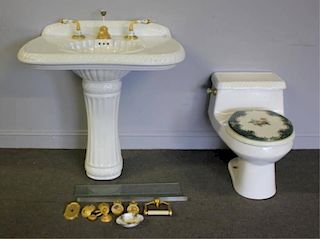 Sherle Wagner White Porcelain Pedestal Sink,