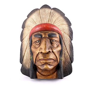 Cigar Store Trade Sign Native American Indian Head