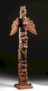 20th C. Pacific Northwest Coast Wooden Totem Pole