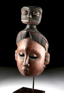 Fine 20th C. Anang Ibibio Wood Mask - Mfon & Idiok Ekpo