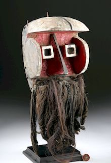20th C. Dan Painted Wood Kagle Mask