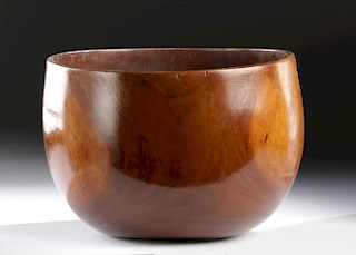 Rare Mid-19th C. Hawaiian Calabash Wood Bowl